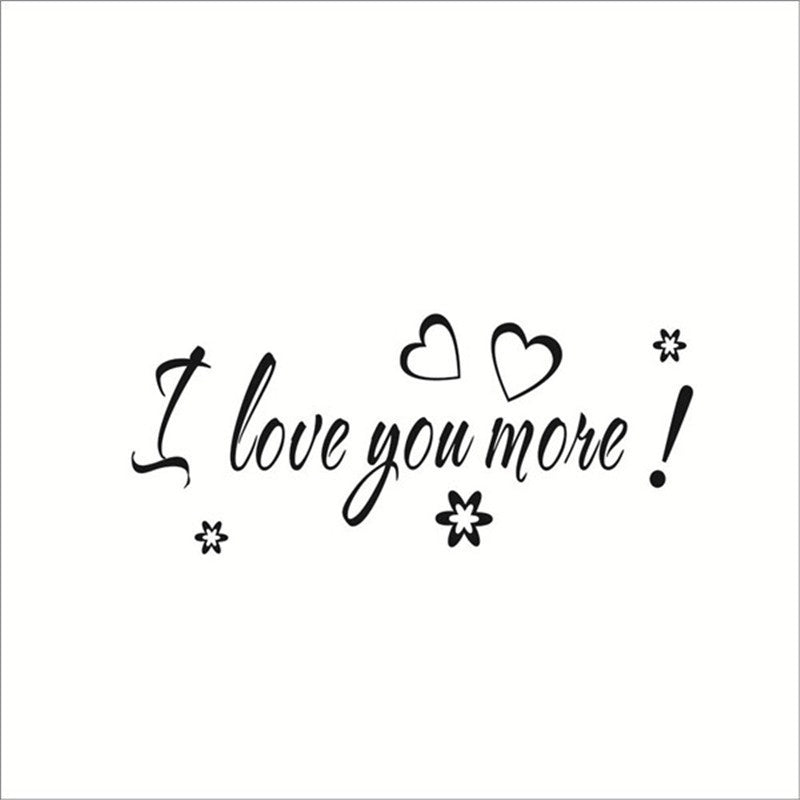 New Hot  I LOVE YOU MORE! Vinyl Wall Love Cute Romantic Quotes Saying Decal Sticker