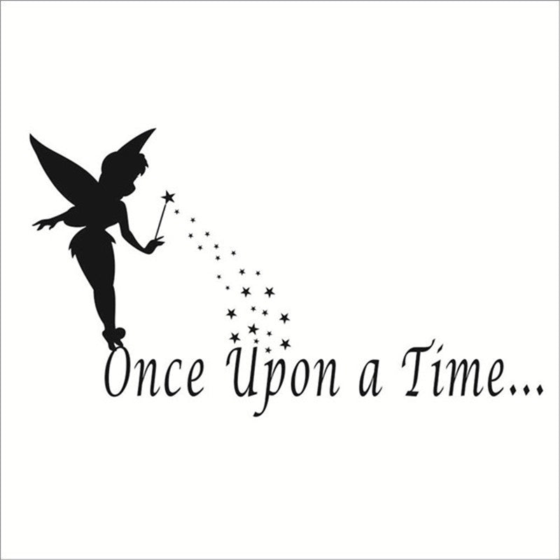 New Fashion   Once upon a time..Wall Sticker Quote decal Removable sticker decor Vinyl art