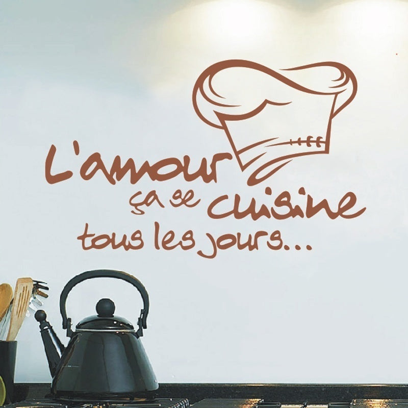 2018 NEW  French Cuisine Stickers Vinyl Wall Stickers Wallpaper Mural Wall Art Sticker Kitchen Tile Decal