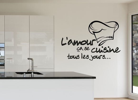 2018 NEW  French Cuisine Stickers Vinyl Wall Stickers Wallpaper Mural Wall Art Sticker Kitchen Tile Decal