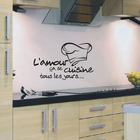 2018 NEW  French Cuisine Stickers Vinyl Wall Stickers Wallpaper Mural Wall Art Sticker Kitchen Tile Decal