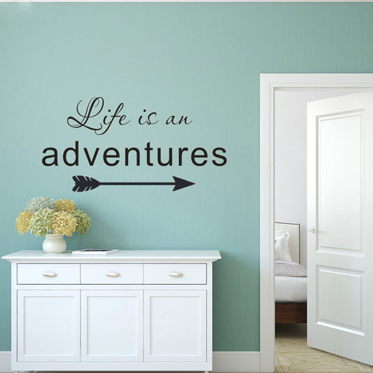 Fashion  Life is an Adventure Arrows Wall Art Stickers Wall Decal Home DIY Decoration Wall Mural Removable Room Decor Wall Stickers