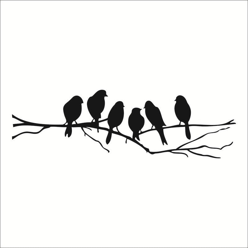 New Brand  Birds On Branch Wall Sticker DIY Art Vinyl Decal Home Decor Removable
