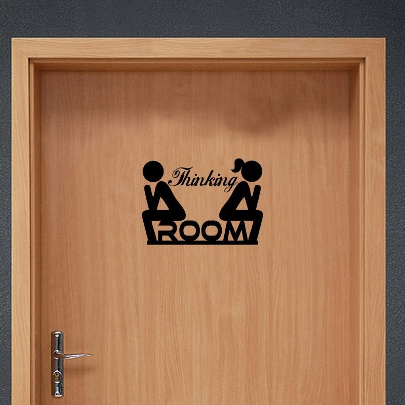 2018 NEW   Removable Thinking room Tolite&WC Decoration Stickers Toilet Door WC indication Mark Stickers