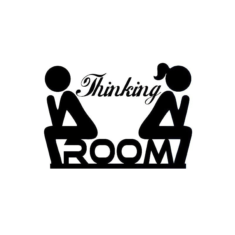 2018 NEW   Removable Thinking room Tolite&WC Decoration Stickers Toilet Door WC indication Mark Stickers