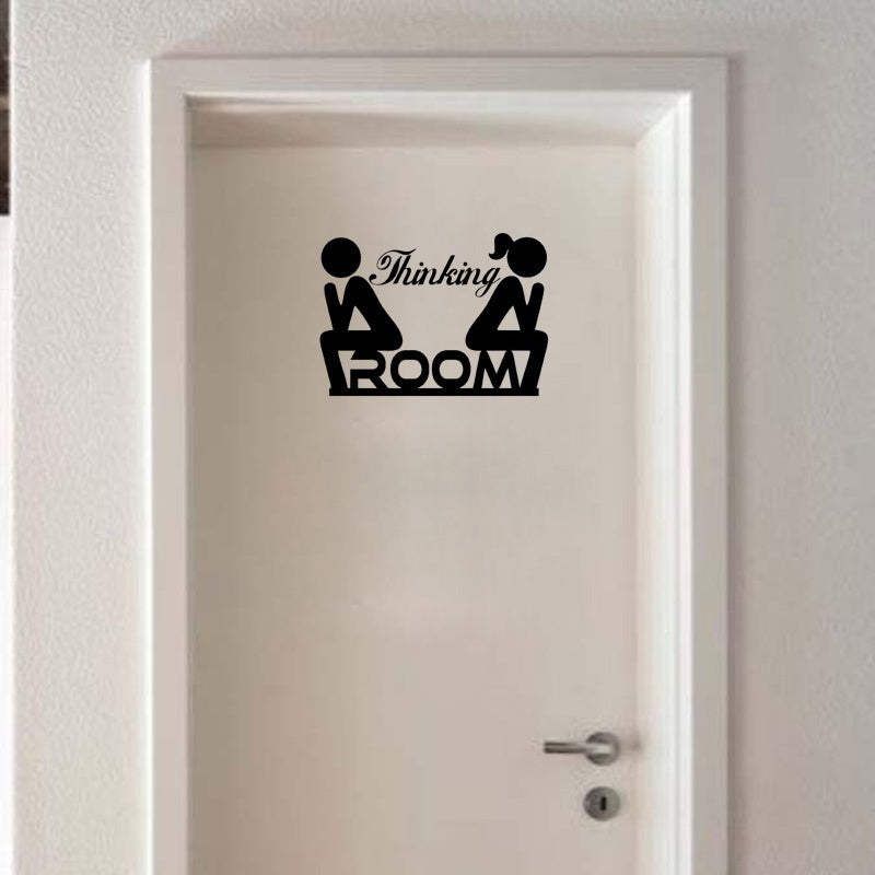 2018 NEW   Removable Thinking room Tolite&WC Decoration Stickers Toilet Door WC indication Mark Stickers