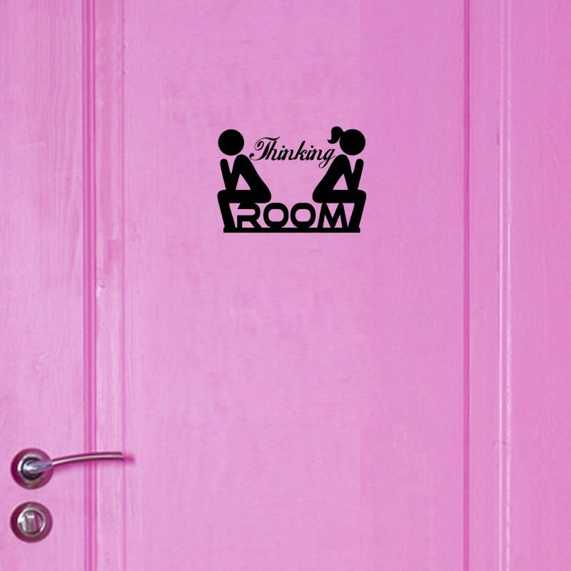 2018 NEW   Removable Thinking room Tolite&WC Decoration Stickers Toilet Door WC indication Mark Stickers