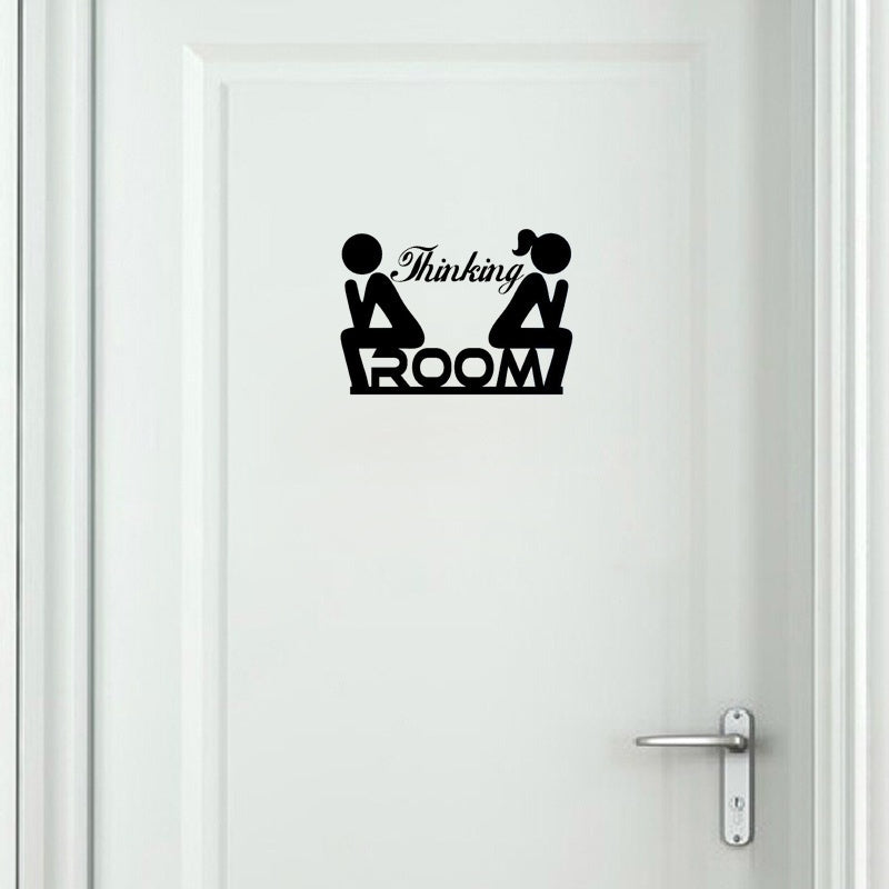 2018 NEW   Removable Thinking room Tolite&WC Decoration Stickers Toilet Door WC indication Mark Stickers