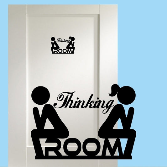2018 NEW   Removable Thinking room Tolite&WC Decoration Stickers Toilet Door WC indication Mark Stickers