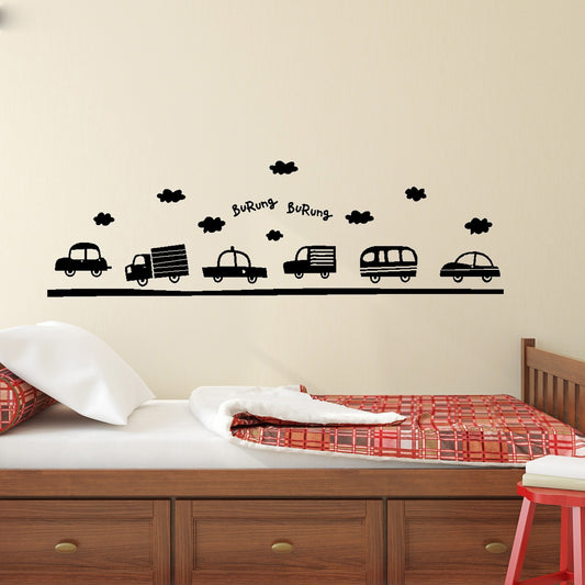 New Hot  Car Truck Bus Burung Burung Wall Art Stickers Wall Decal Home DIY Decoration Wall Mural Removable Room Decor Wall Stickers