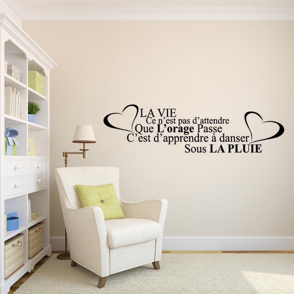 New Hot   Stickers Muraux Citation De La Vie 75cmx20cm