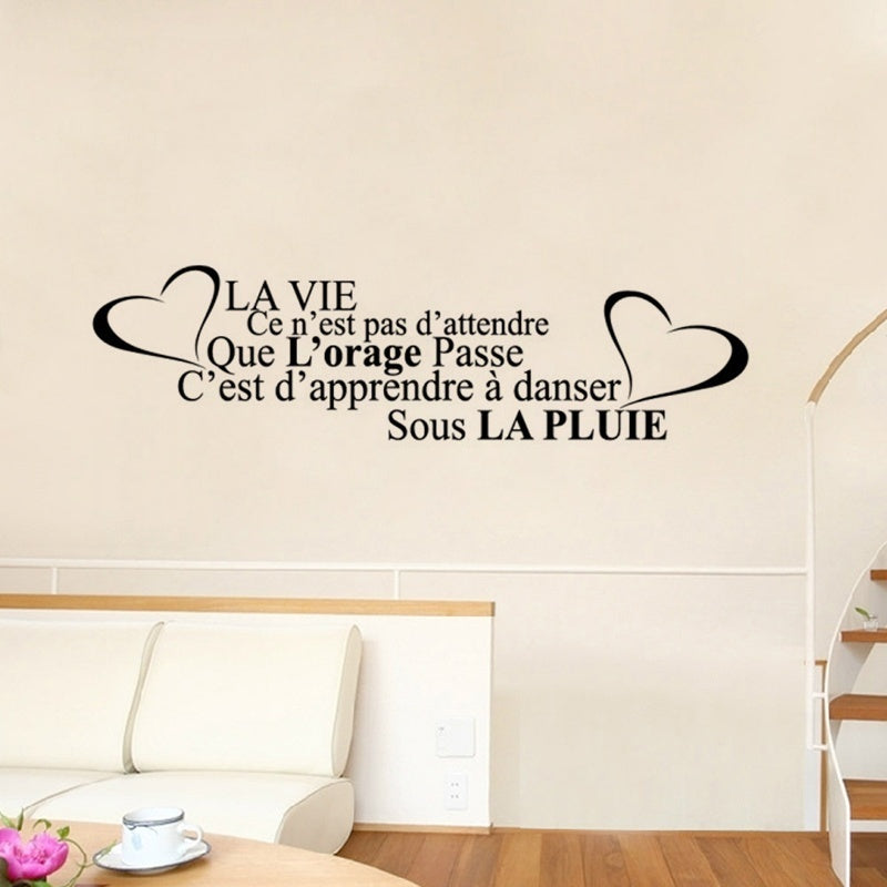 New Hot   Stickers Muraux Citation De La Vie 75cmx20cm