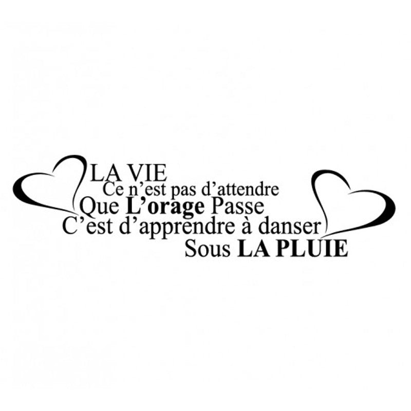 New Hot   Stickers Muraux Citation De La Vie 75cmx20cm