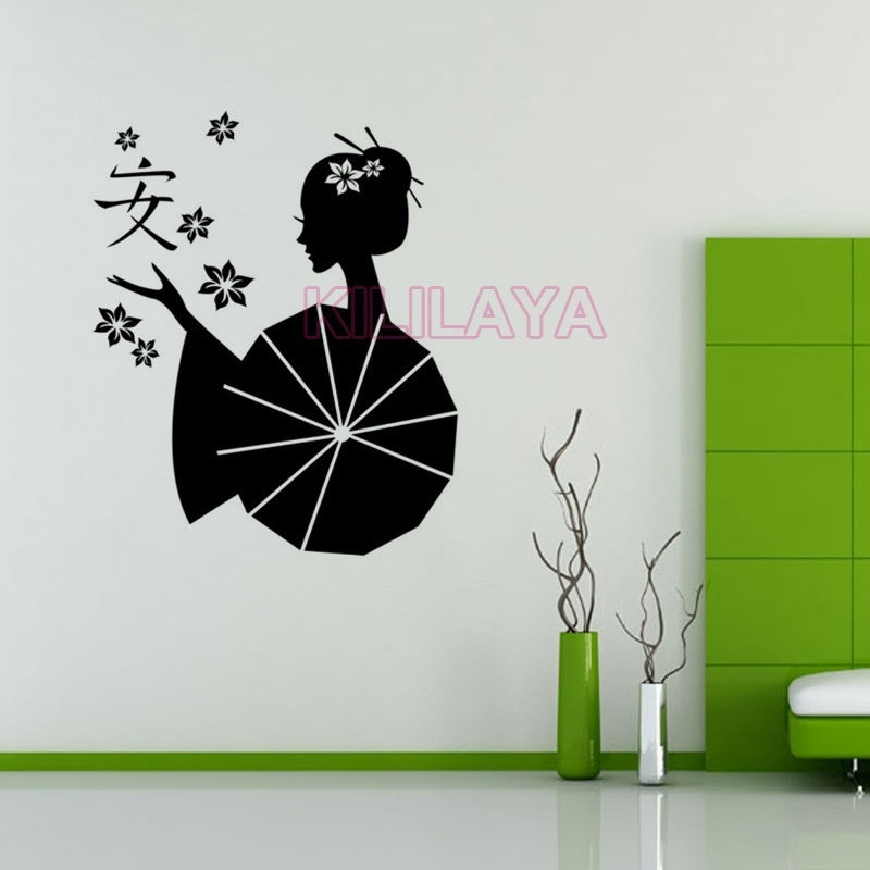 Asia Japanese Geishas Zen Vinyl Wall Stickers