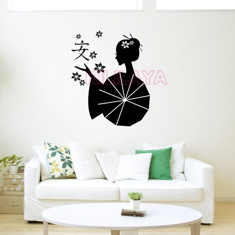 Asia Japanese Geishas Zen Vinyl Wall Stickers