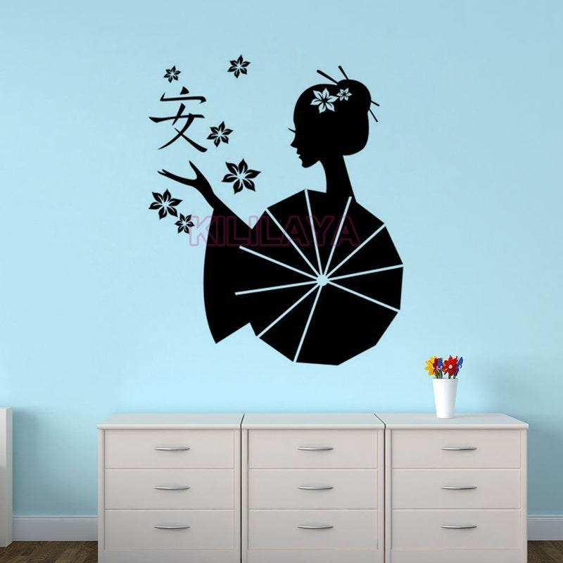 Asia Japanese Geishas Zen Vinyl Wall Stickers