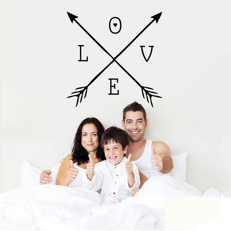 High-quality LOVE Vinyl Arrows Wall Decor Arrow Heart Sticker Decal Living Room Home Wall Design