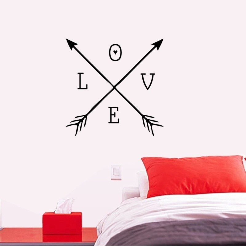High-quality LOVE Vinyl Arrows Wall Decor Arrow Heart Sticker Decal Living Room Home Wall Design