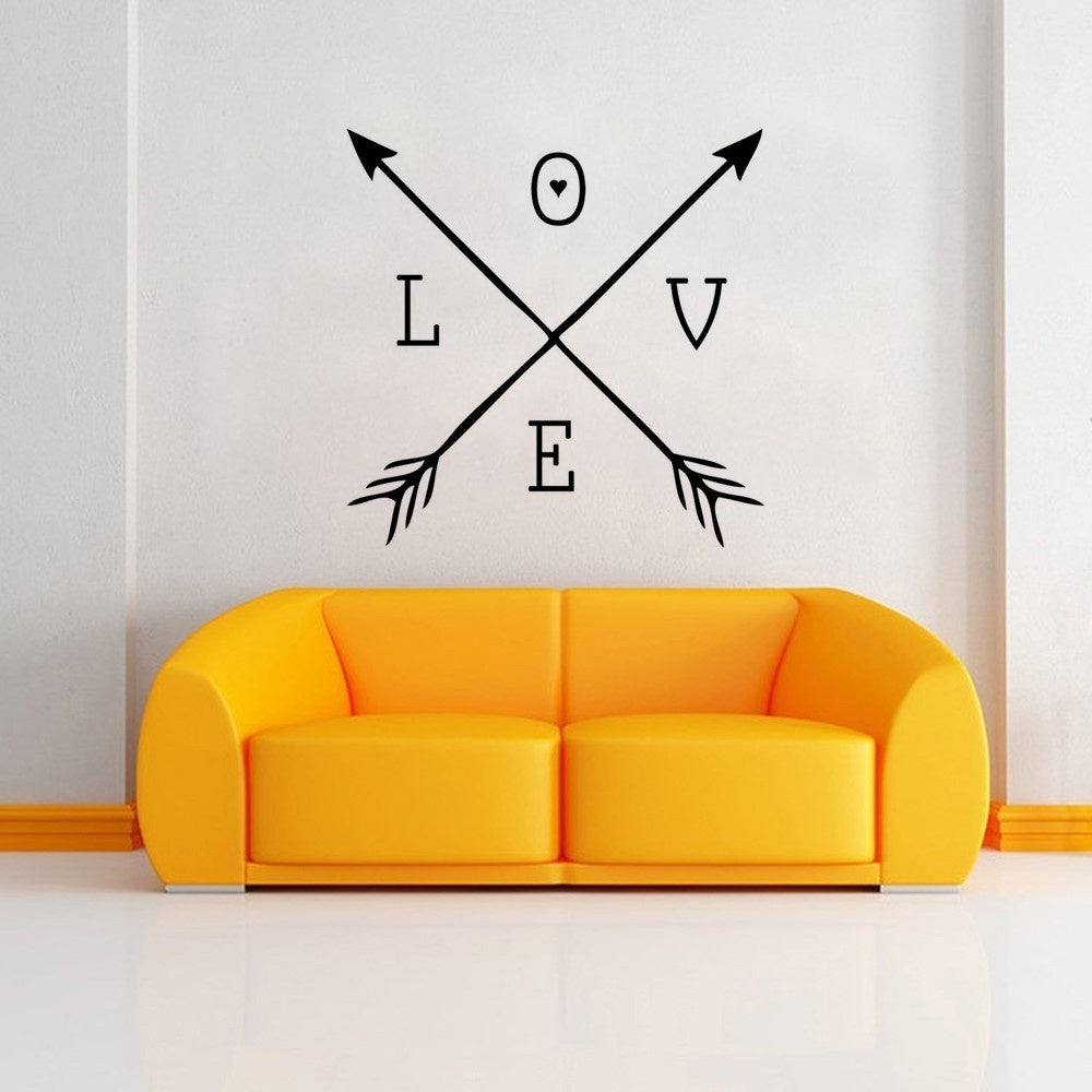 High-quality LOVE Vinyl Arrows Wall Decor Arrow Heart Sticker Decal Living Room Home Wall Design