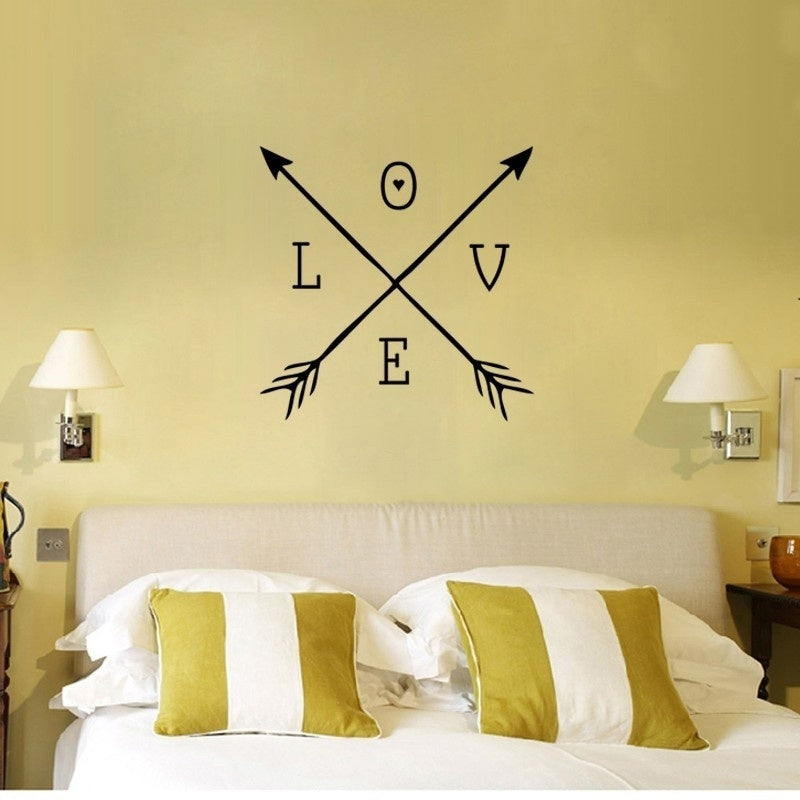 High-quality LOVE Vinyl Arrows Wall Decor Arrow Heart Sticker Decal Living Room Home Wall Design