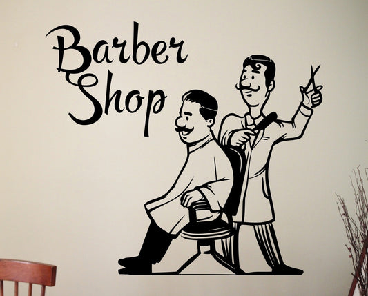 New Hot Barber Shop Wall Sticker Hairdressing Salon Vinyl Decal Barber's Wall Decoration Wall Vinyl Art Vinyl Murals Waterproof Stickers