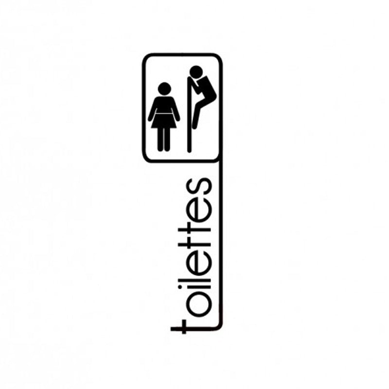 High-quality   Removable Toilettes Stickers WC Door Sign Bathroom Decor