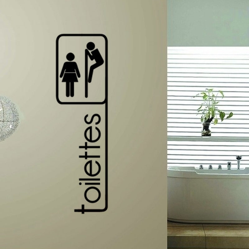 High-quality   Removable Toilettes Stickers WC Door Sign Bathroom Decor