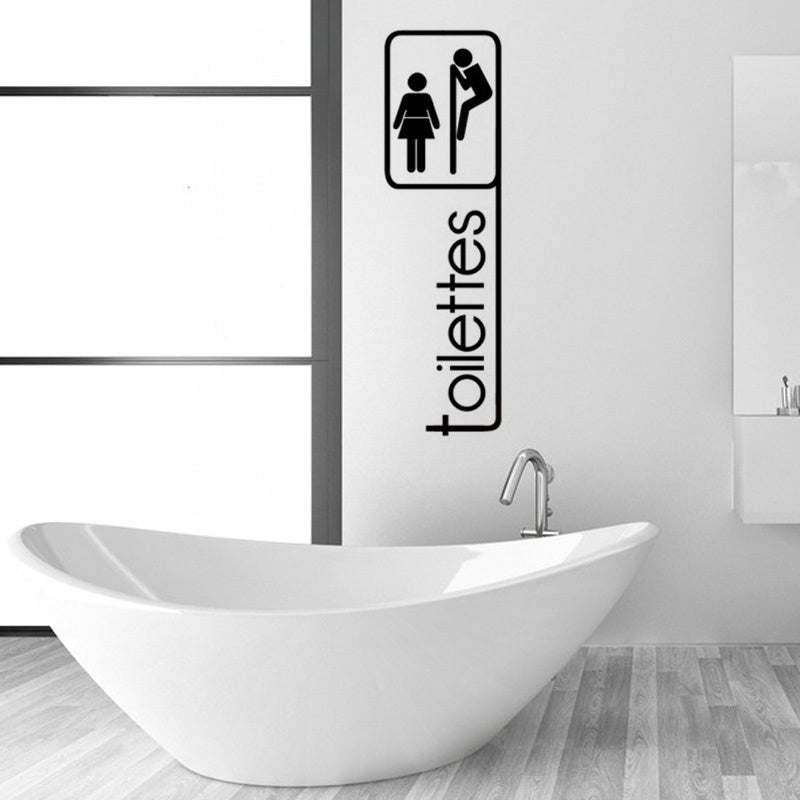 High-quality   Removable Toilettes Stickers WC Door Sign Bathroom Decor