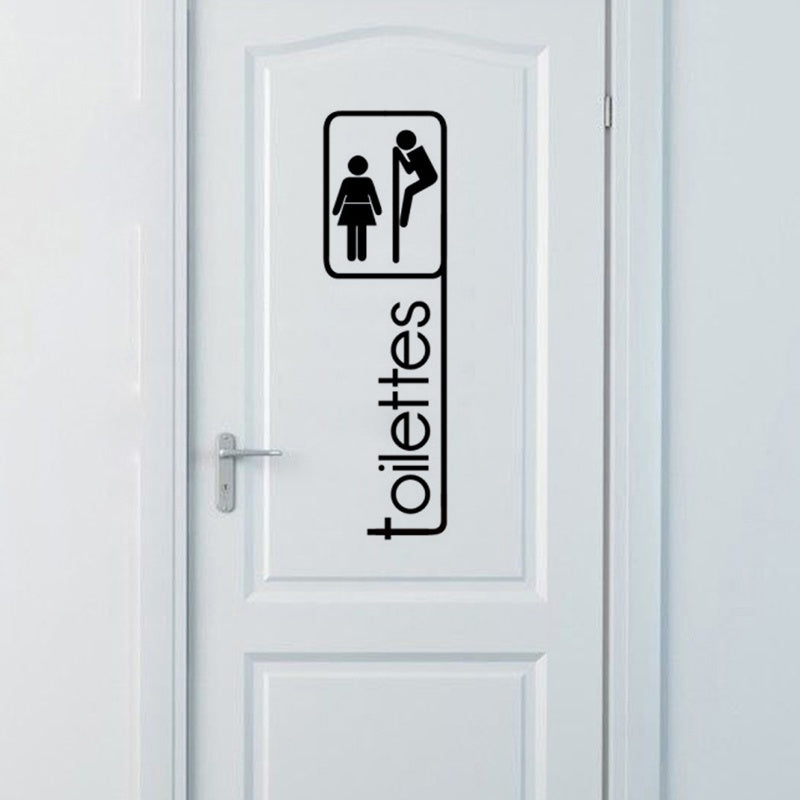 High-quality   Removable Toilettes Stickers WC Door Sign Bathroom Decor