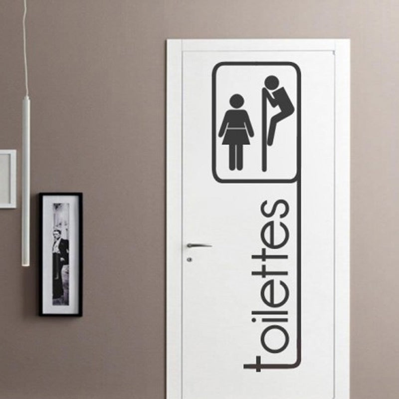 High-quality   Removable Toilettes Stickers WC Door Sign Bathroom Decor