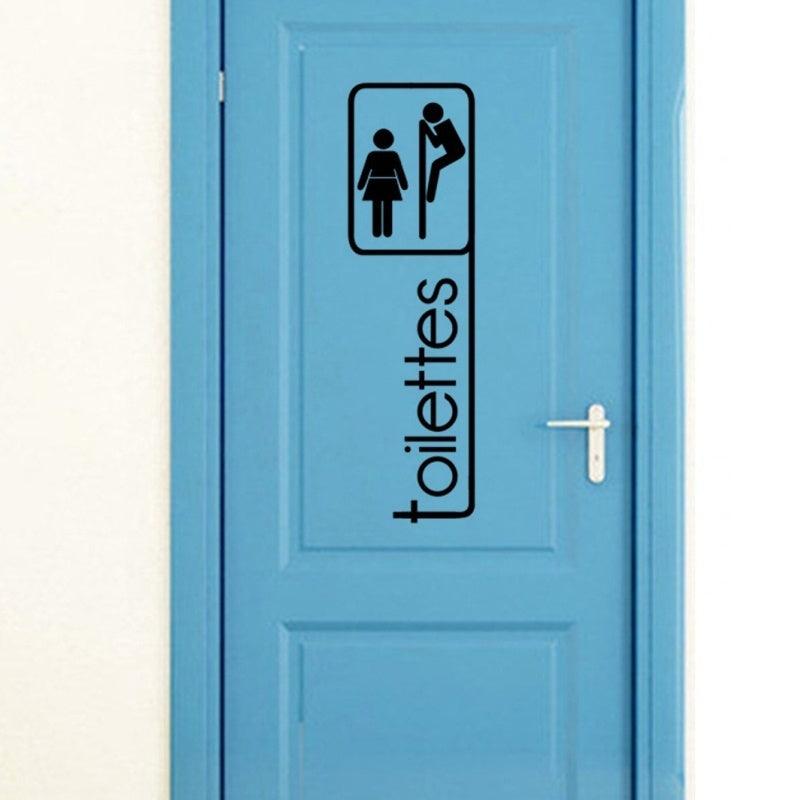 High-quality   Removable Toilettes Stickers WC Door Sign Bathroom Decor