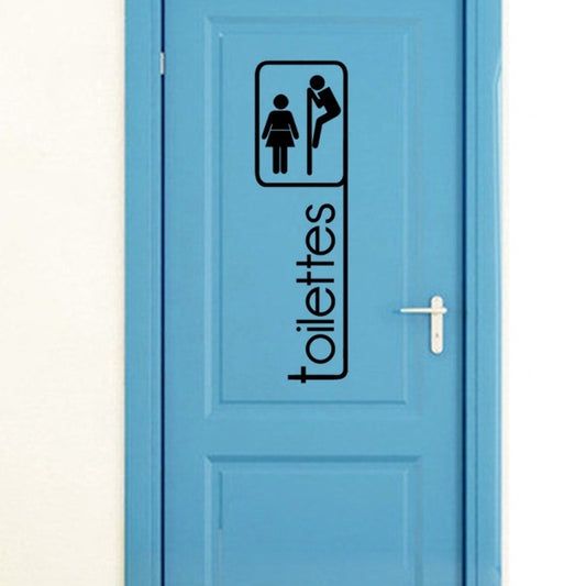 High-quality   Removable Toilettes Stickers WC Door Sign Bathroom Decor