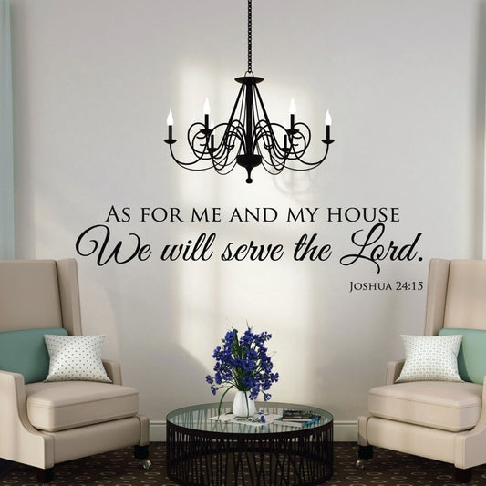 As for Me and My House We Will Serve the Lord Christian Wall Decal Joshua 24:15