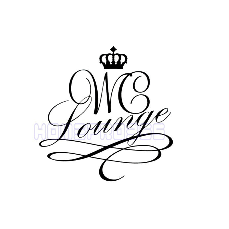 High-quality  Black Crown English Lounge WC DIY Removable Toliet Sticker Art Vinyl Wall Sticker Decal Mural Home Decoration