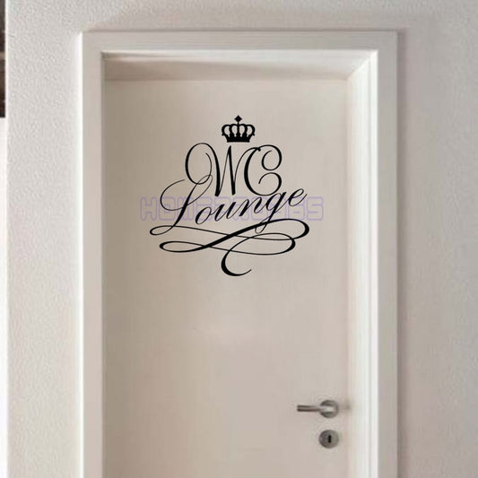 High-quality  Black Crown English Lounge WC DIY Removable Toliet Sticker Art Vinyl Wall Sticker Decal Mural Home Decoration