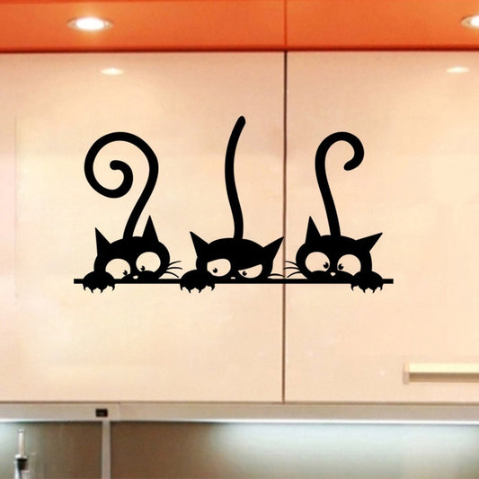 New Fashion   Stickers Three Kittens Cats Vinyl Wall Sticker Mural Fridge Wall Decals
