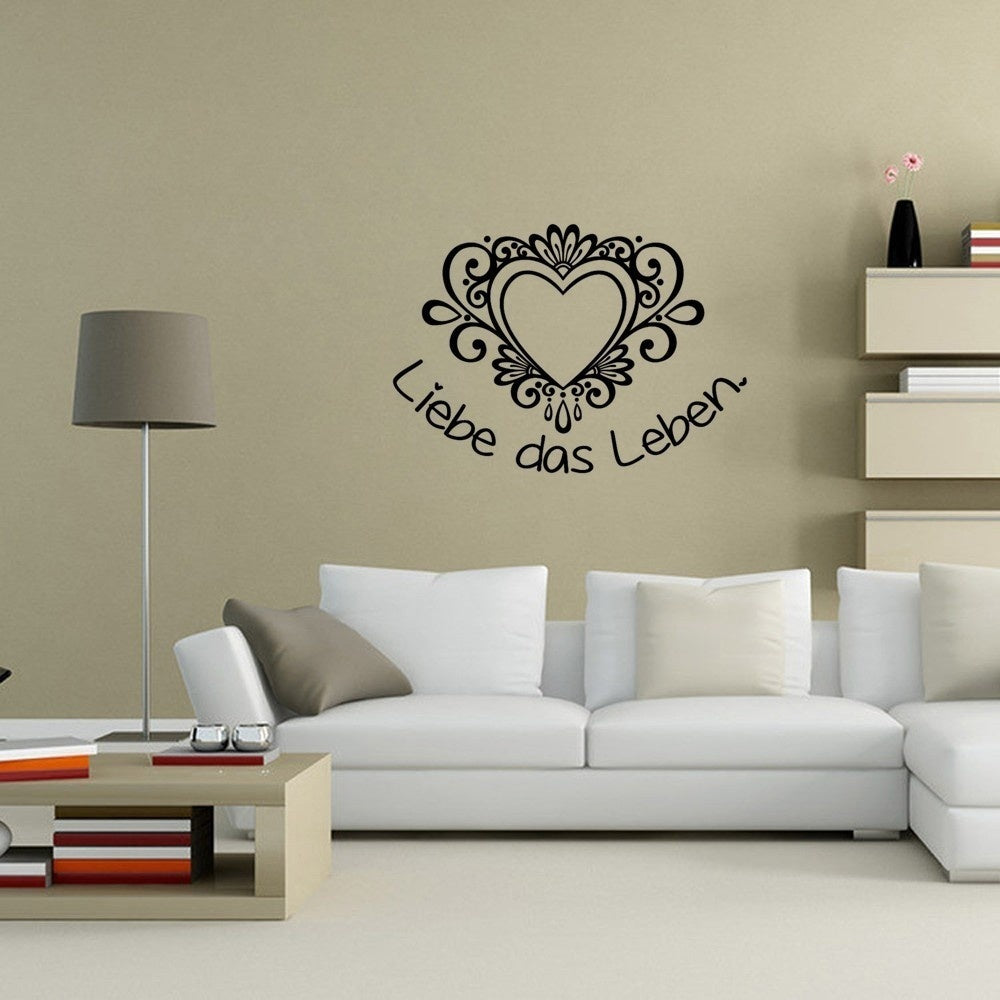 Hot Liebe Das Leben Wansticker Wandtattoo Ziat Kunst Wall Sticker Art Wallpaper for Living Room Home Decor