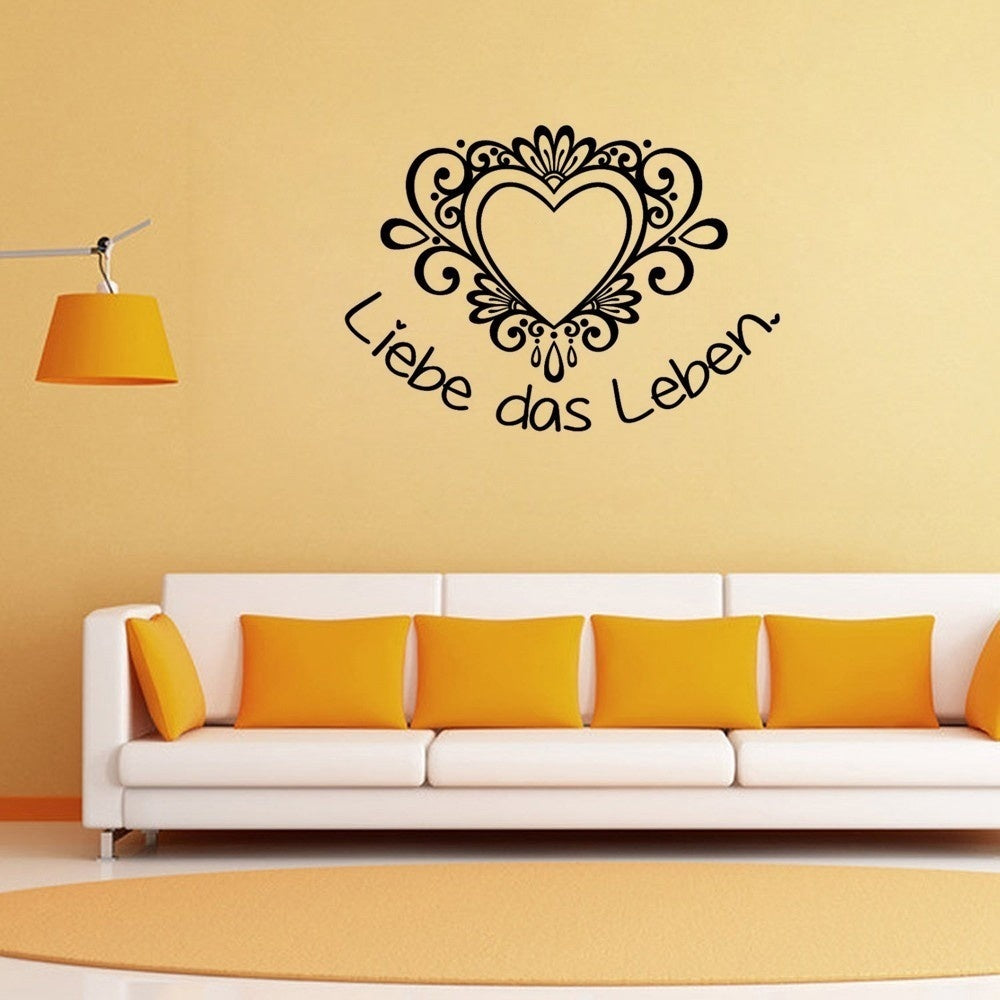 Hot Liebe Das Leben Wansticker Wandtattoo Ziat Kunst Wall Sticker Art Wallpaper for Living Room Home Decor