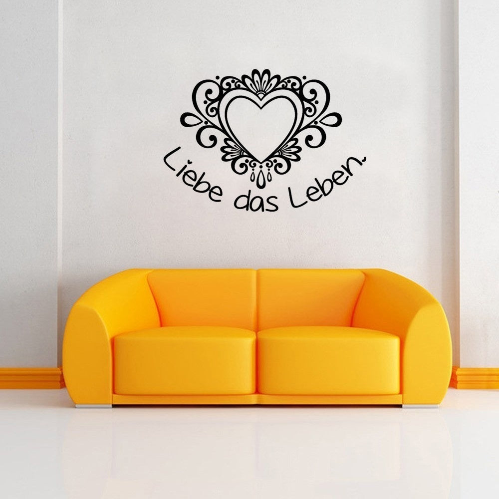 Hot Liebe Das Leben Wansticker Wandtattoo Ziat Kunst Wall Sticker Art Wallpaper for Living Room Home Decor