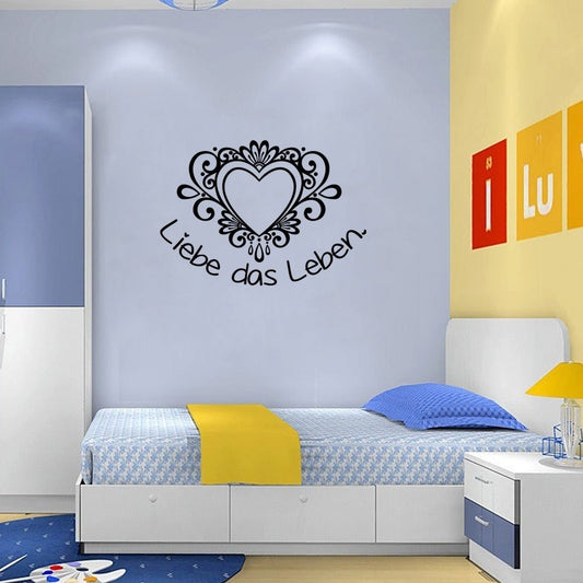 Hot Liebe Das Leben Wansticker Wandtattoo Ziat Kunst Wall Sticker Art Wallpaper for Living Room Home Decor