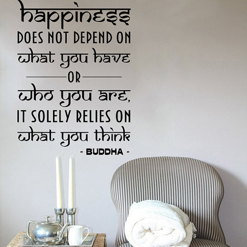 Fashion   Wall Decals Vinyl Sticker Art Home Decor Mural Buddha Quote Happiness Bedroom Dorm Gift