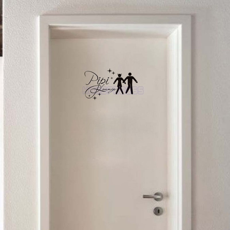 New Hot Black English Word PiPi Lounge DIY Removable Toliet Sticker Art Vinyl Quote Wall Sticker Decal Mural Home Decoration