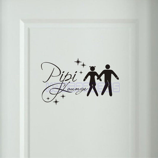 New Hot Black English Word PiPi Lounge DIY Removable Toliet Sticker Art Vinyl Quote Wall Sticker Decal Mural Home Decoration
