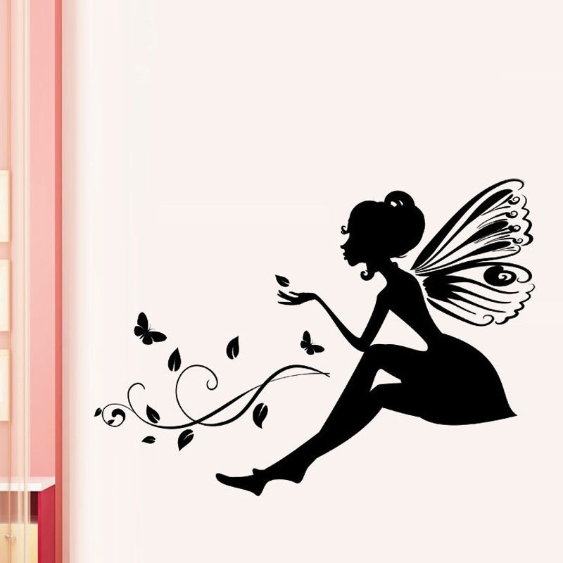 High-quality   Flower Fairy  Wall Stickers Decor Girls Room