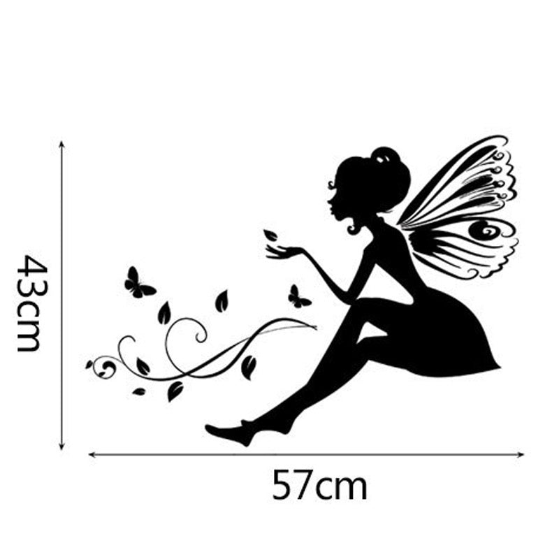 High-quality   Flower Fairy  Wall Stickers Decor Girls Room