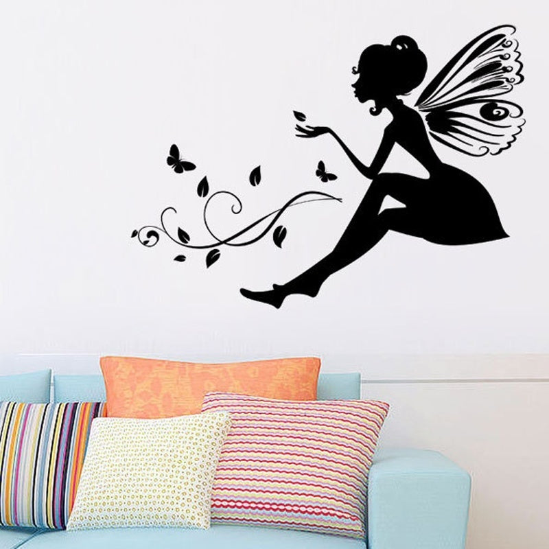 High-quality   Flower Fairy  Wall Stickers Decor Girls Room