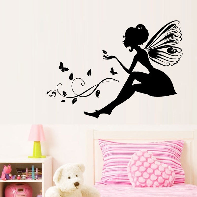 High-quality   Flower Fairy  Wall Stickers Decor Girls Room