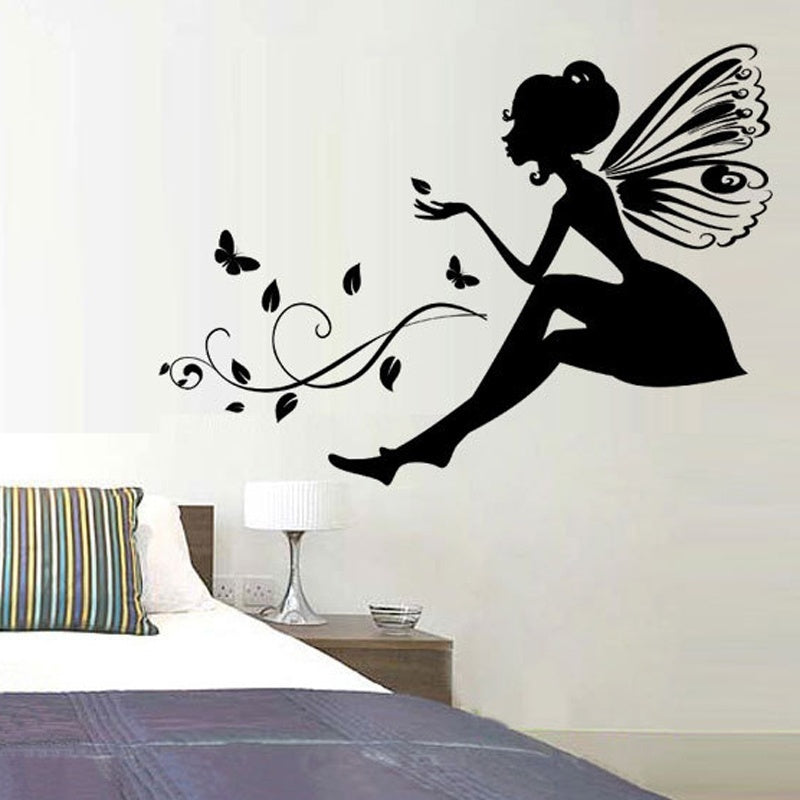 High-quality   Flower Fairy  Wall Stickers Decor Girls Room