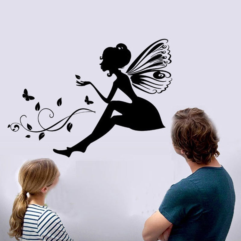 High-quality   Flower Fairy  Wall Stickers Decor Girls Room