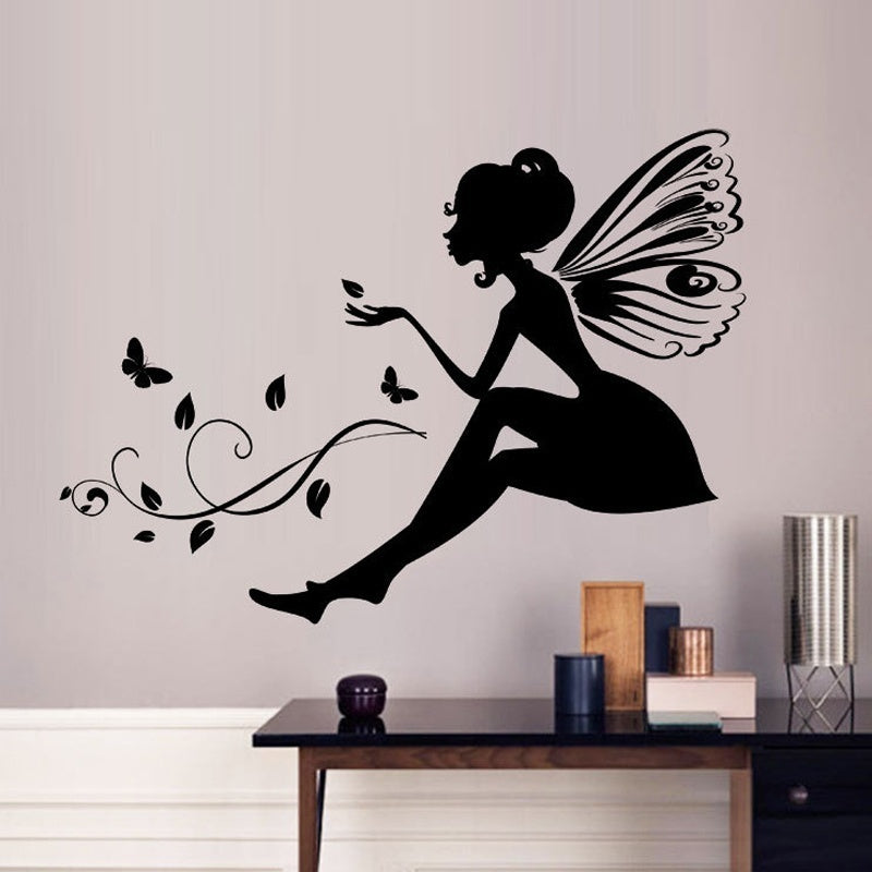 High-quality   Flower Fairy  Wall Stickers Decor Girls Room